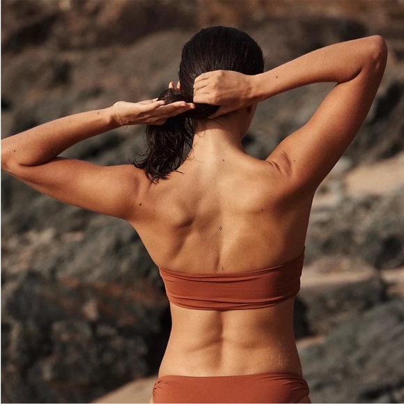 Toast Swim Free People | Signature Cinch Bandeau Top Patina Large NWT - Picture 4 of 8